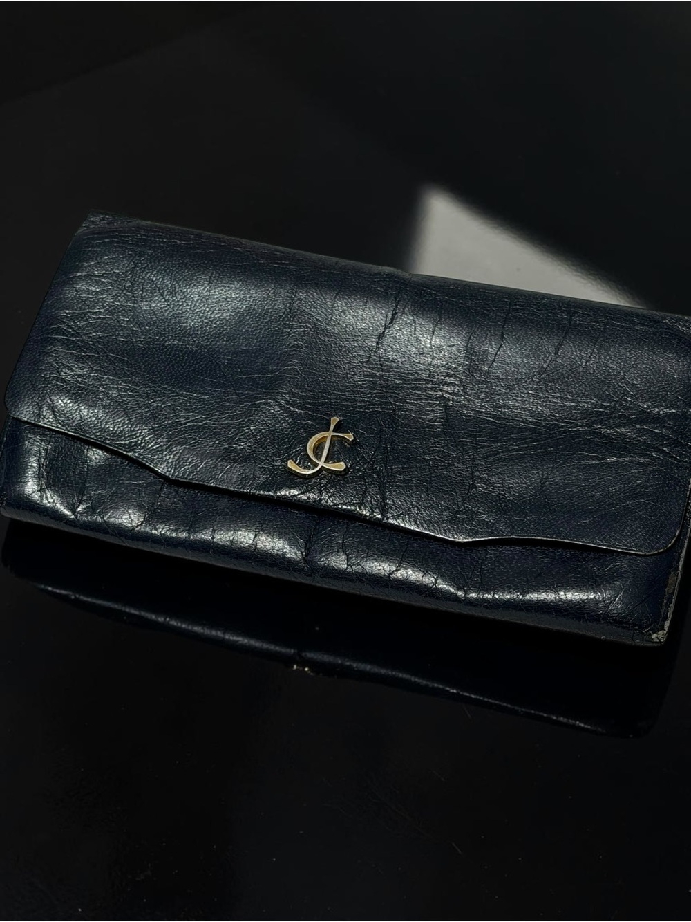 Charles Jourdan Black Leather Wallet Vintage French Designer Quiet Luxury